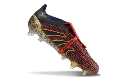 Adidas Predator 25 Elite Foldover Tongue SG Soft Ground Soccer Cleats - Black/Red/Gold