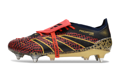 Adidas Predator 25 Elite Foldover Tongue SG Soft Ground Soccer Cleats - Black/Red/Gold