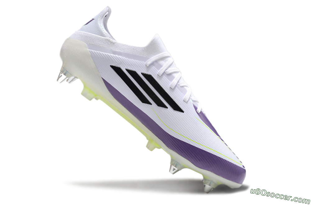 Messi x Adidas F50 Elite SG Soft Ground Soccer Cleats - White/Black/Purple 4