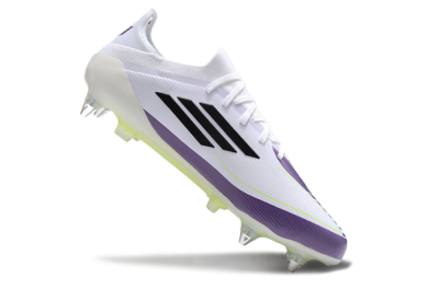 Messi x Adidas F50 Elite SG Soft Ground Soccer Cleats - White/Black/Purple