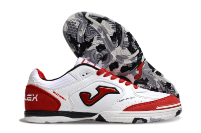 Joma Top Flex IC Indoor & Futsal Soccer Shoes - White/Red/Black