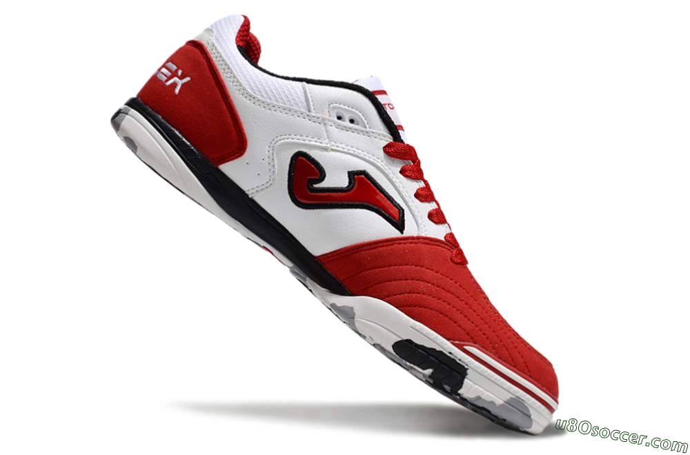 Joma Top Flex IC Indoor & Futsal Soccer Shoes - White/Red/Black 4