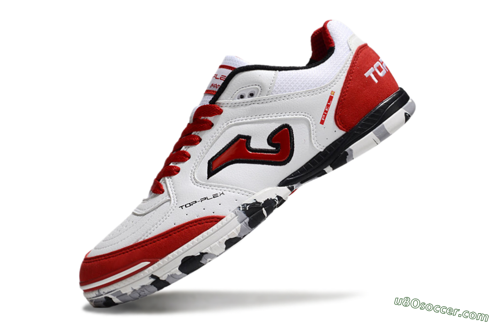Joma Top Flex IC Indoor & Futsal Soccer Shoes - White/Red/Black 5