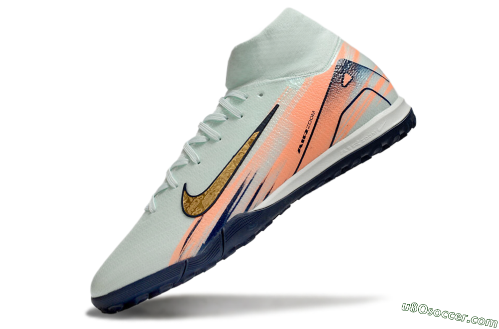 Nike Air Zoom Mercurial Superfly 10 Elite TF Artificial Turf Soccer Shoes - Jade/Gold/Red 5