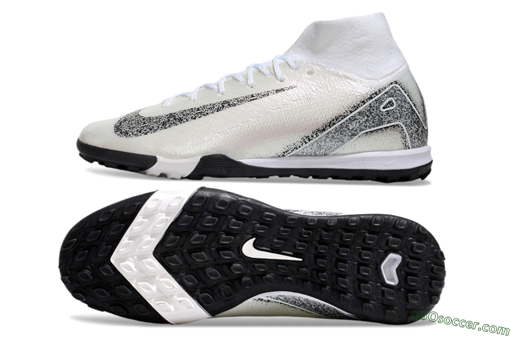 Nike Air Zoom Mercurial Superfly 10 Elite TF Artificial Turf Soccer Shoes - Beige/Black/White 0