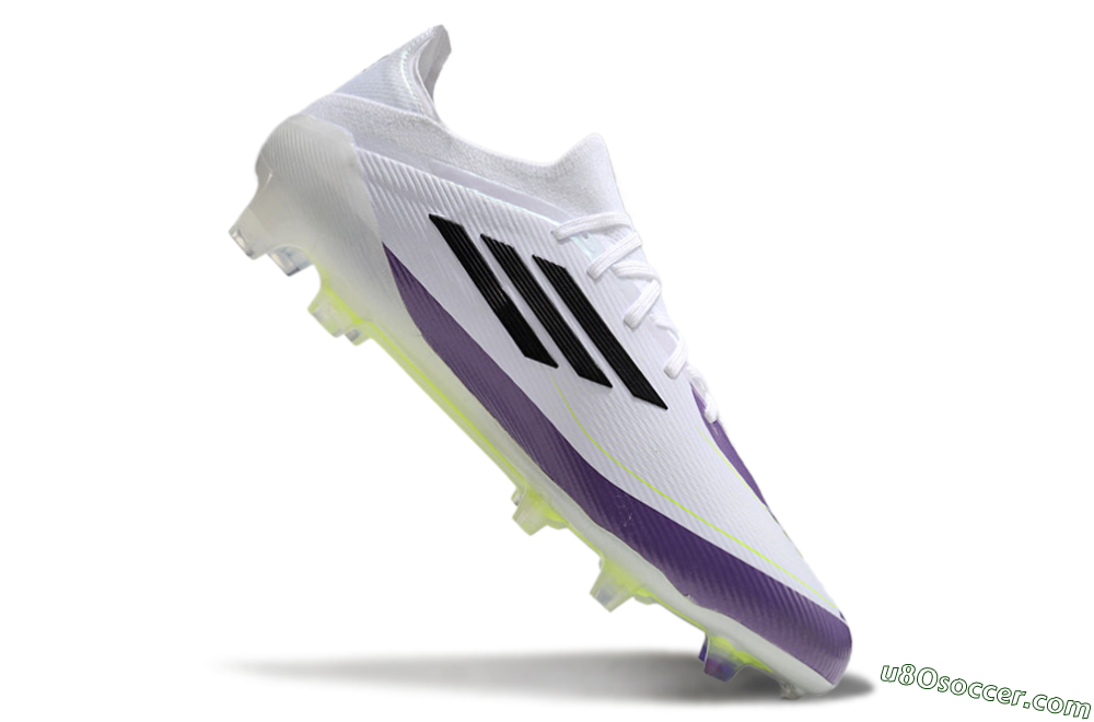 Messi x Adidas F50 Elite FG Firm Ground Soccer Cleats - White/Black/Purple 4