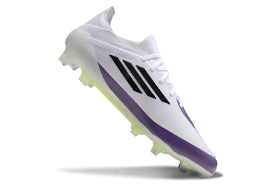 Messi x Adidas F50 Elite FG Firm Ground Soccer Cleats - White/Black/Purple
