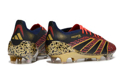 Adidas Predator Elite FG Firm Ground Soccer Cleats - Black/Red/Gold