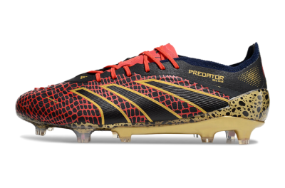 Adidas Predator Elite FG Firm Ground Soccer Cleats - Black/Red/Gold
