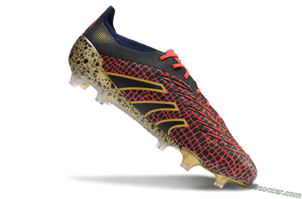 Adidas Predator Elite FG Firm Ground Soccer Cleats - Black/Red/Gold 4