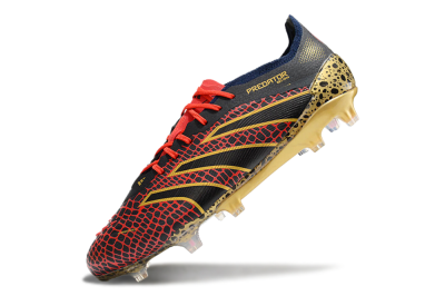 Adidas Predator Elite FG Firm Ground Soccer Cleats - Black/Red/Gold