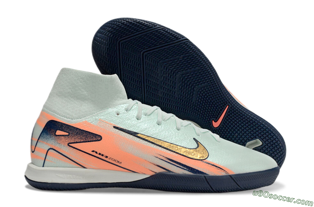 Nike Air Zoom Mercurial Superfly 10 Elite IC Indoor & Futsal Soccer Shoes - Jade/Gold/Red 1