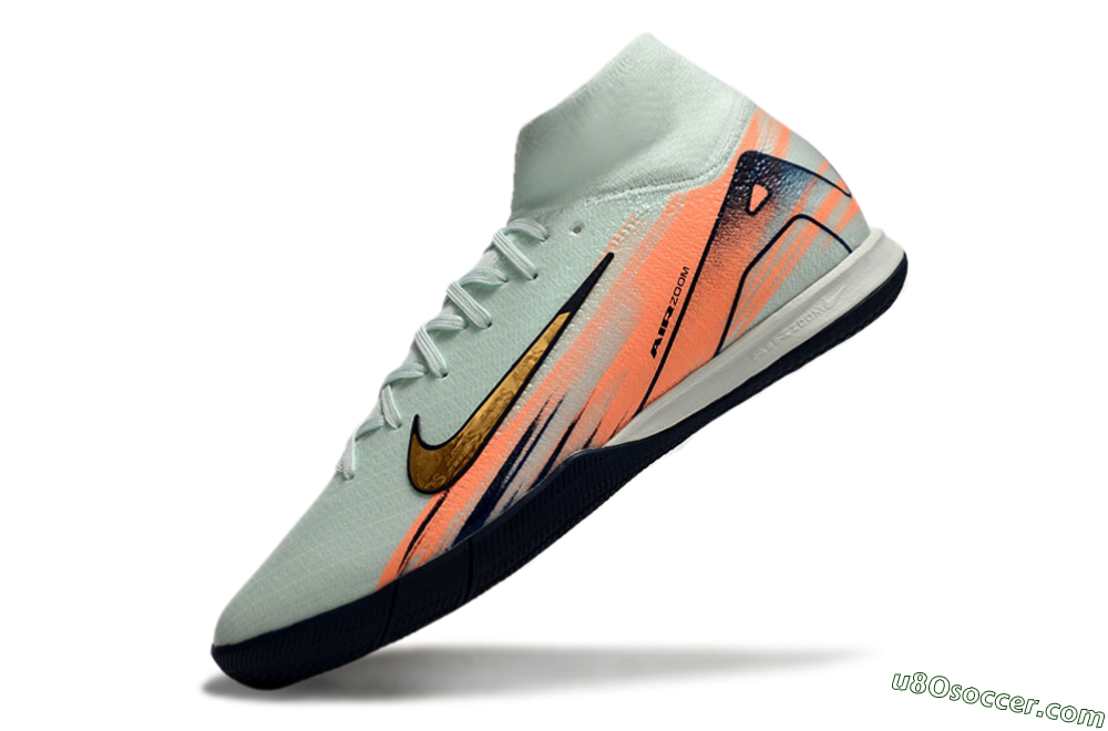 Nike Air Zoom Mercurial Superfly 10 Elite IC Indoor & Futsal Soccer Shoes - Jade/Gold/Red 5