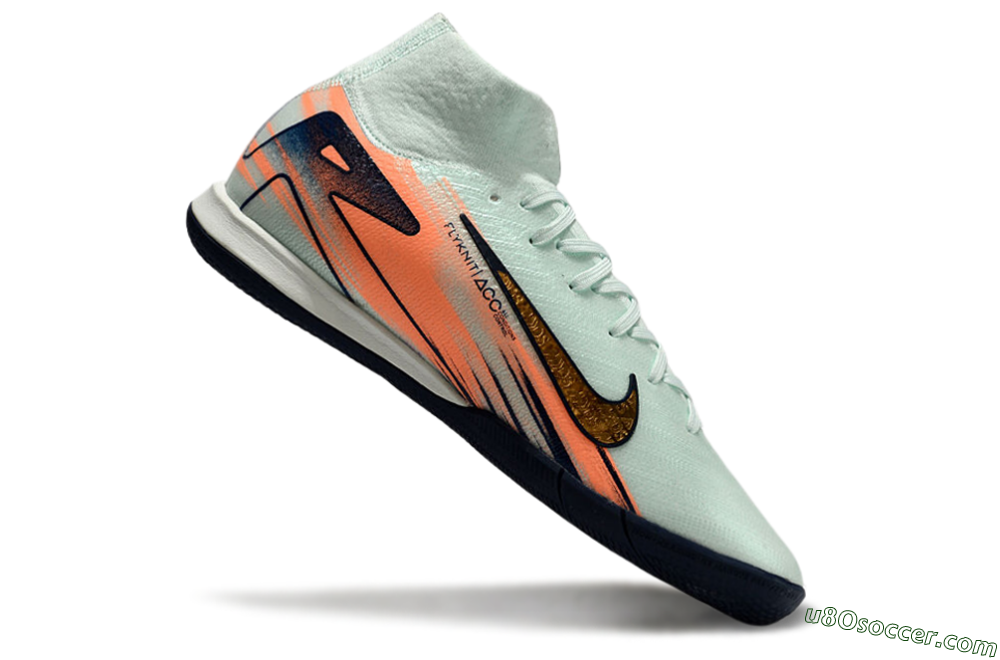 Nike Air Zoom Mercurial Superfly 10 Elite IC Indoor & Futsal Soccer Shoes - Jade/Gold/Red 4