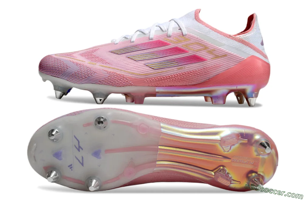 Adidas F50 304 Elite SG Soft Ground Soccer Cleats - Pink/White/Gold