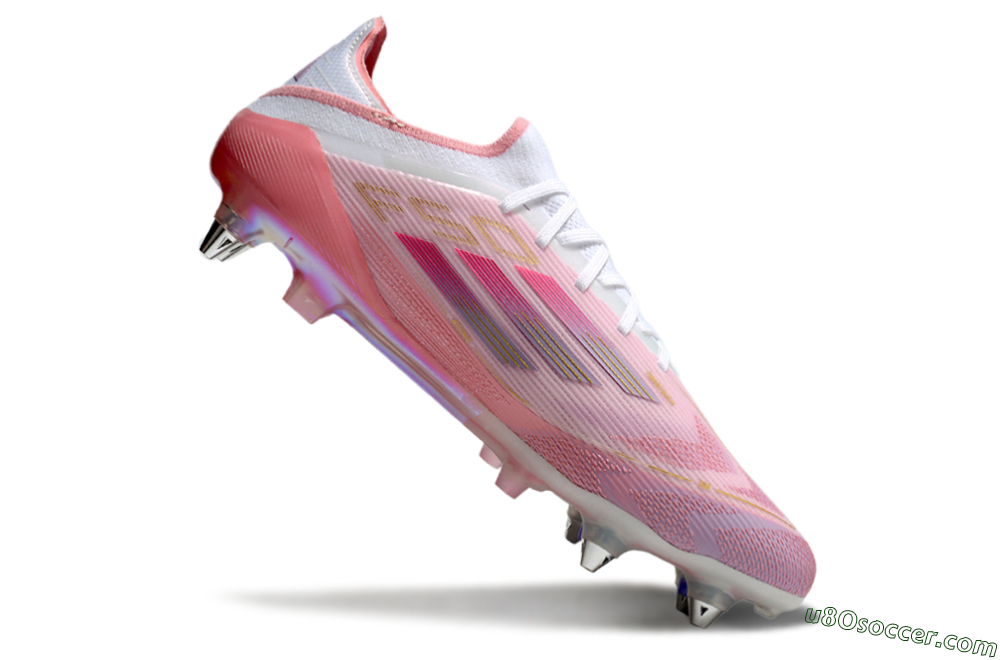 Adidas F50 304 Elite SG Soft Ground Soccer Cleats - Pink/White/Gold 4