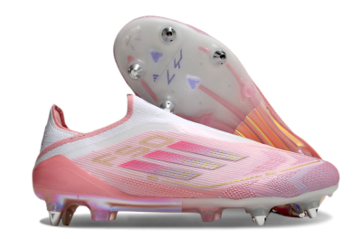 Adidas F50 304 Elite Laceless SG Soft Ground Soccer Cleats - Pink/White/Gold