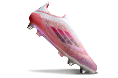 Adidas F50 304 Elite Laceless SG Soft Ground Soccer Cleats - Pink/White/Gold