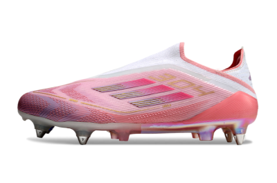 Adidas F50 304 Elite Laceless SG Soft Ground Soccer Cleats - Pink/White/Gold