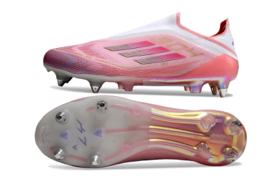 Adidas F50 304 Elite Laceless SG Soft Ground Soccer Cleats - Pink/White/Gold