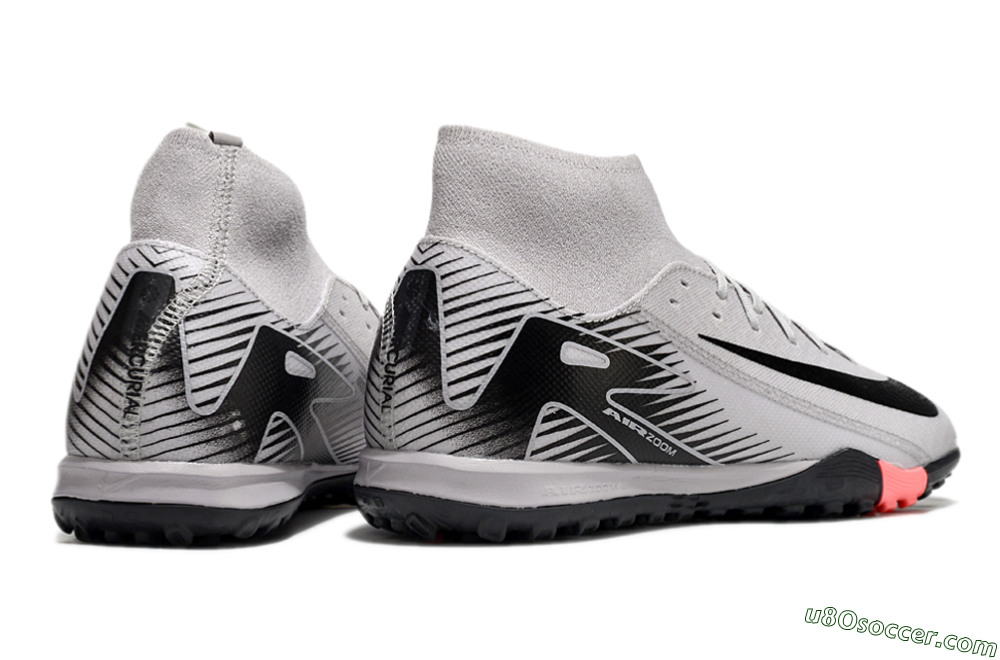 Nike Air Zoom Mercurial Superfly 10 Elite TF Artificial Turf Soccer Shoes - Grey/Black/White 6