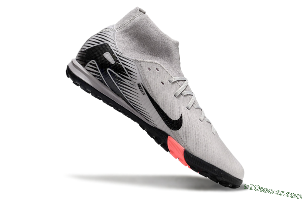 Nike Air Zoom Mercurial Superfly 10 Elite TF Artificial Turf Soccer Shoes - Grey/Black/White 4