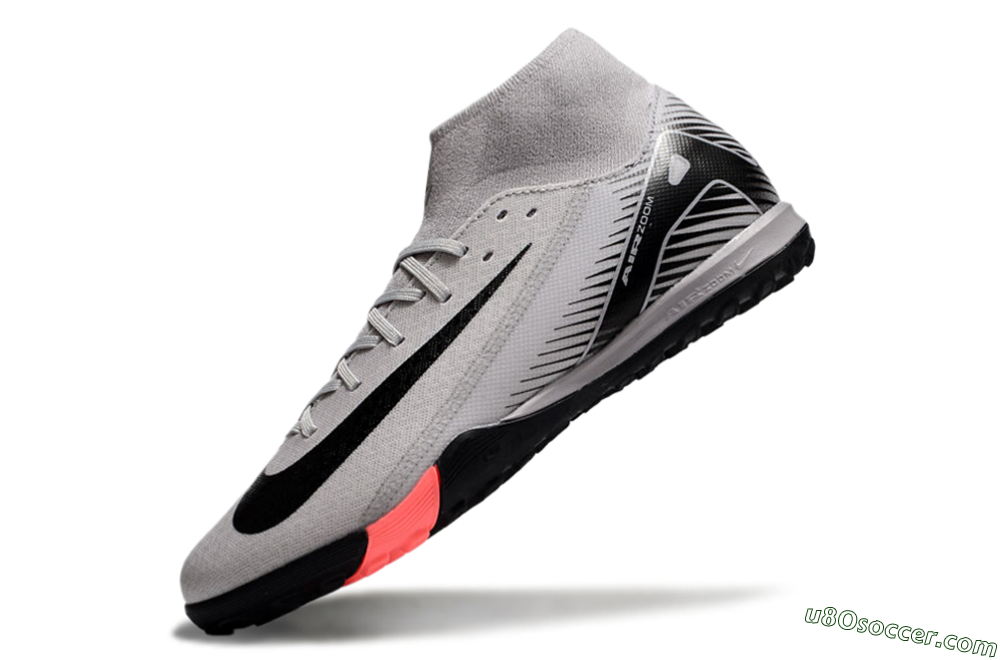 Nike Air Zoom Mercurial Superfly 10 Elite TF Artificial Turf Soccer Shoes - Grey/Black/White 5