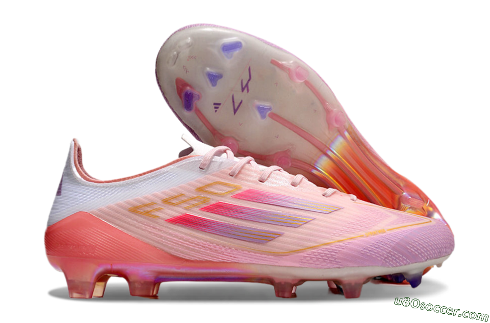 Adidas F50 Elite FG Firm Ground Soccer Cleats - Pink/White/Gold 1