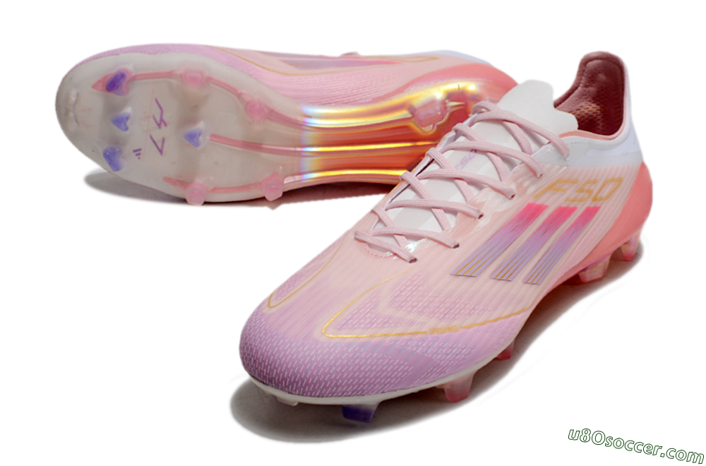 Adidas F50 Elite FG Firm Ground Soccer Cleats - Pink/White/Gold 3