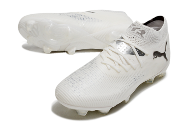 Puma Future 8 Ultimate FG Firm Ground Soccer Cleats - White/Silver/Black