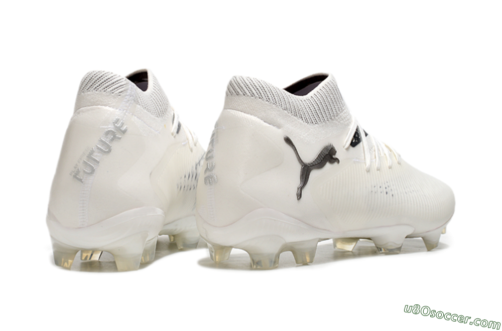 Puma Future 8 Ultimate FG Firm Ground Soccer Cleats - White/Silver/Black 6