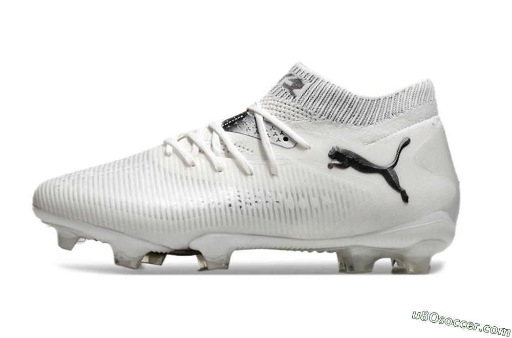 Puma Future 8 Ultimate FG Firm Ground Soccer Cleats - White/Silver/Black 2