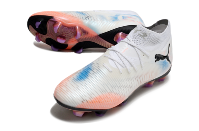 Puma Future 8 Ultimate FG Firm Ground Soccer Cleats - White/Pink/Blue