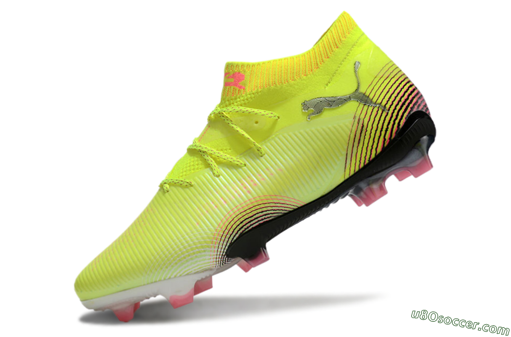 Puma Future 8 Ultimate FG Firm Ground Soccer Cleats - Yellow/Black/Pink 5
