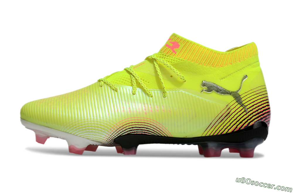 Puma Future 8 Ultimate FG Firm Ground Soccer Cleats - Yellow/Black/Pink 2