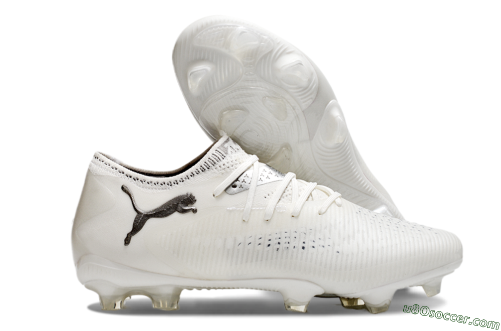 Puma Future 8 Ultimate FG Firm Ground Soccer Cleats - White/Silver/Black 1