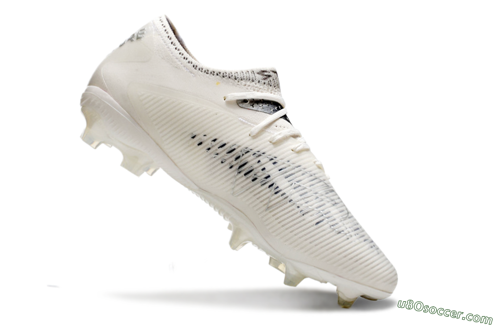 Puma Future 8 Ultimate FG Firm Ground Soccer Cleats - White/Silver/Black 4