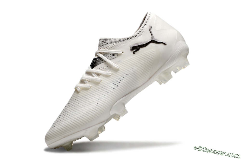 Puma Future 8 Ultimate FG Firm Ground Soccer Cleats - White/Silver/Black 5