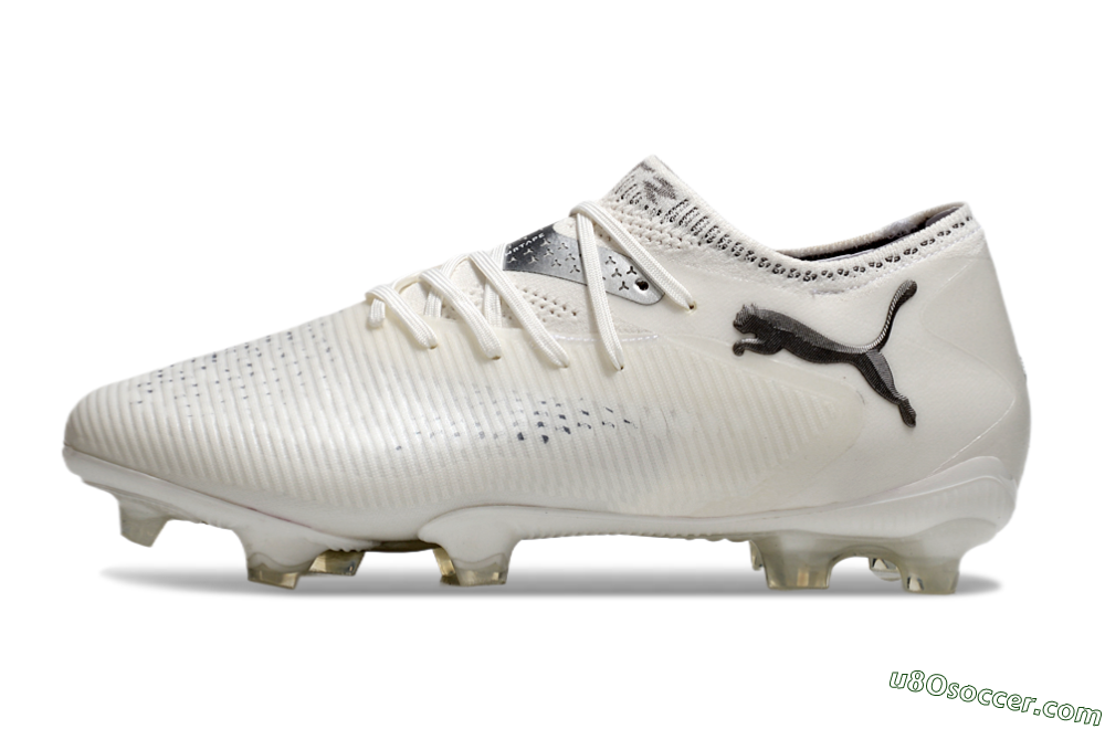 Puma Future 8 Ultimate FG Firm Ground Soccer Cleats - White/Silver/Black 2