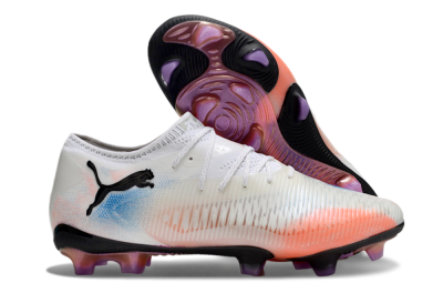 Puma Future 8 Ultimate FG Firm Ground Soccer Cleats - White/Pink/Blue