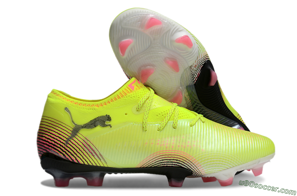Puma Future 8 Ultimate FG Firm Ground Soccer Cleats - Yellow/Black/Pink 1