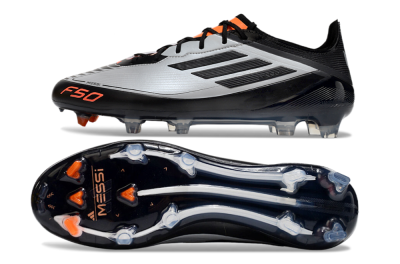 Adidas F50 Elite Messi FG Firm Ground Soccer Cleats - Silver/Black/Orange
