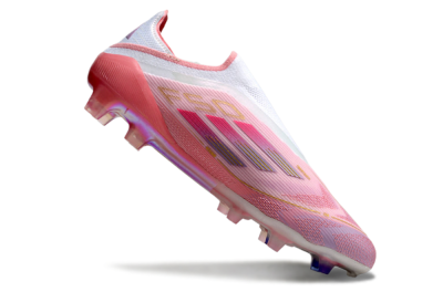 Adidas F50 Elite Laceless FG Firm Ground Soccer Cleats - White/Pink/Gold