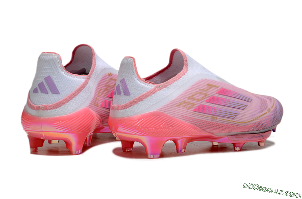 Adidas F50+ Lightstrike Elite Laceless 304 FG Firm Ground Soccer Cleats - Pink/Purple/Gold 6