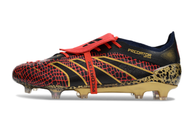 Adidas Predator Elite Foldover Tongue FG Firm Ground Soccer Cleats - Red/Black/Gold