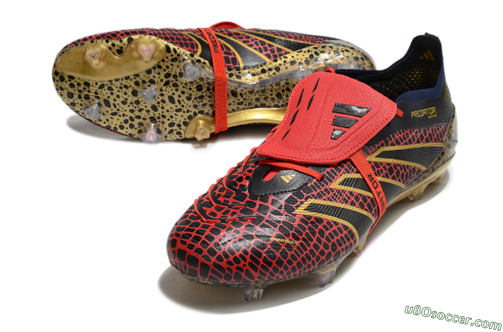 Adidas Predator Elite Foldover Tongue FG Firm Ground Soccer Cleats - Red/Black/Gold 3