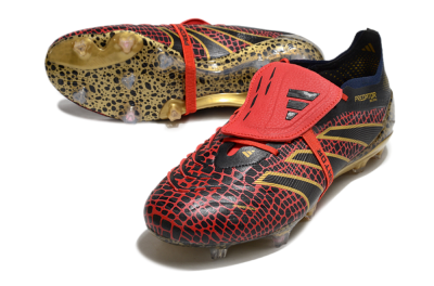 Adidas Predator Elite Foldover Tongue FG Firm Ground Soccer Cleats - Red/Black/Gold