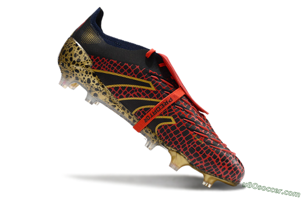 Adidas Predator Elite Foldover Tongue FG Firm Ground Soccer Cleats - Red/Black/Gold 4