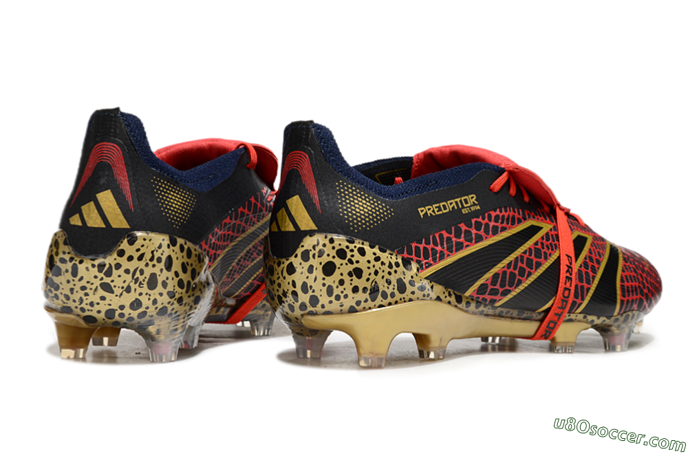 Adidas Predator Elite Foldover Tongue FG Firm Ground Soccer Cleats - Red/Black/Gold 6