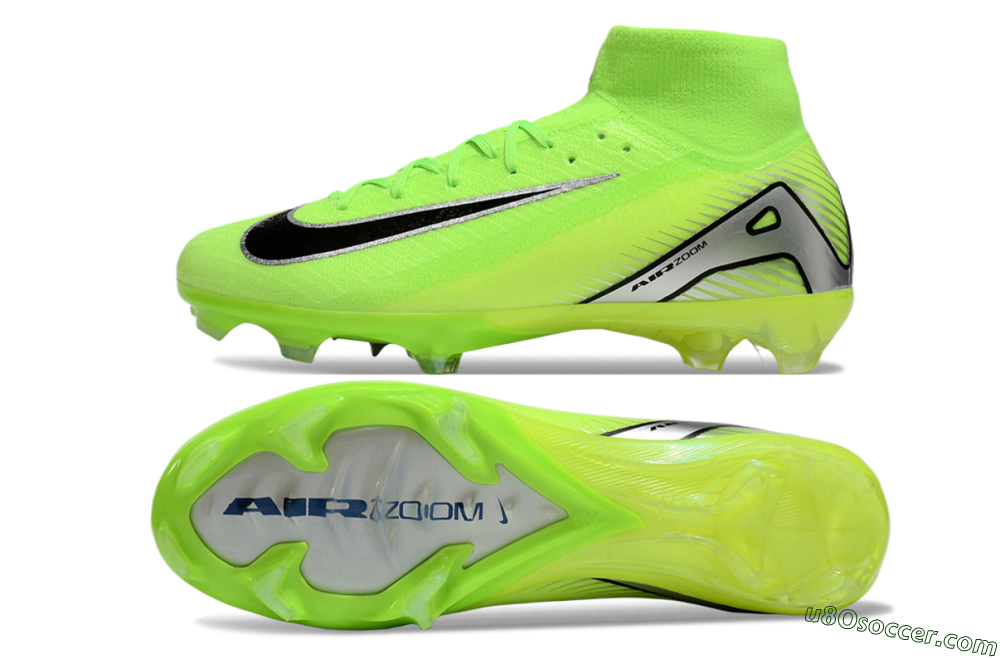 Nike Air Zoom Mercurial Superfly 10 Academy FG Firm Ground Soccer Cleats - Yellow/Black/Silver 0